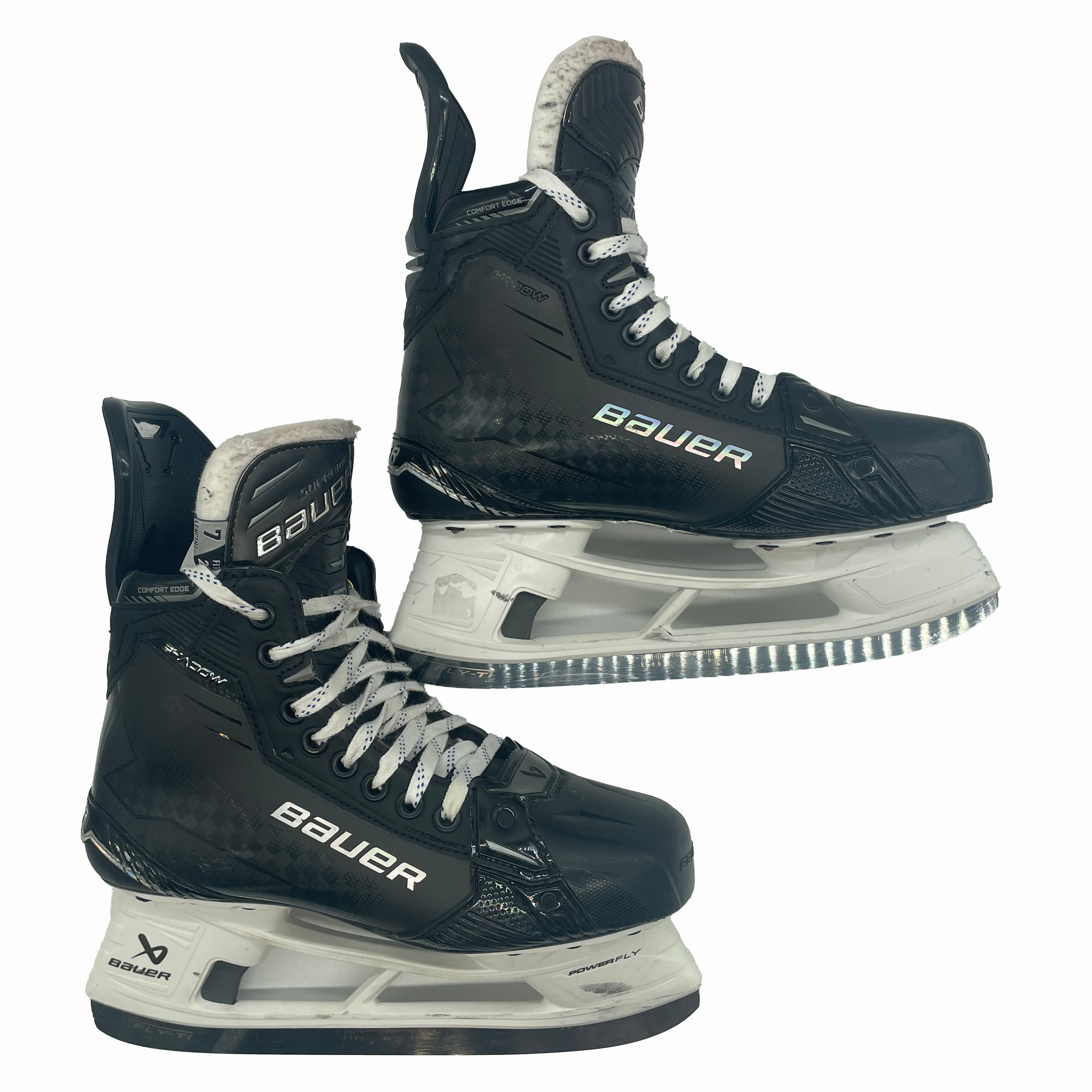 Bauer Supreme Shadow - Patins de hockey Pro Stock d'occasion - Taille 7 Fit 2 (Bleu)